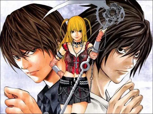 Light Yagami segurando a Death Note.